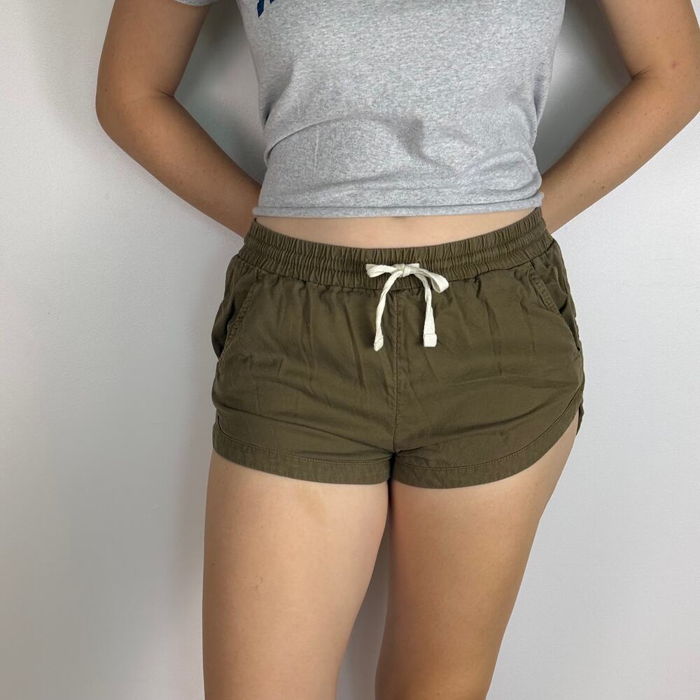 Billabong micro pull on twill shorts olive green medium